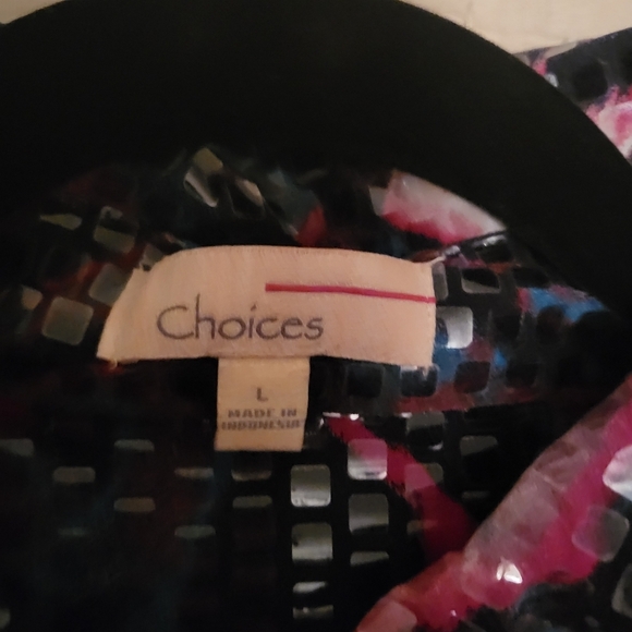 Choices Vintage Y2K Bomber Jacket Red Whit Blue Sequins Womens Size Large - Picture 7 of 7